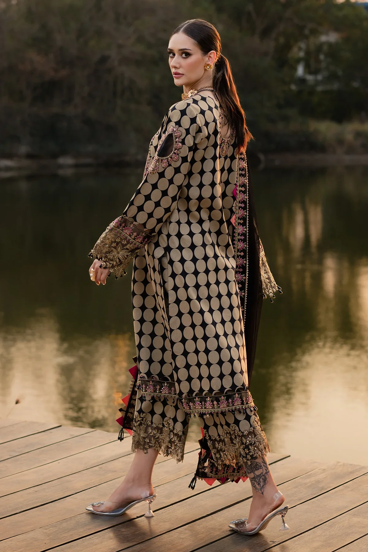 CHARIZMA - 3-PC Unstitched Festive Edit Lawn Collection CQ5-05 - Image 4