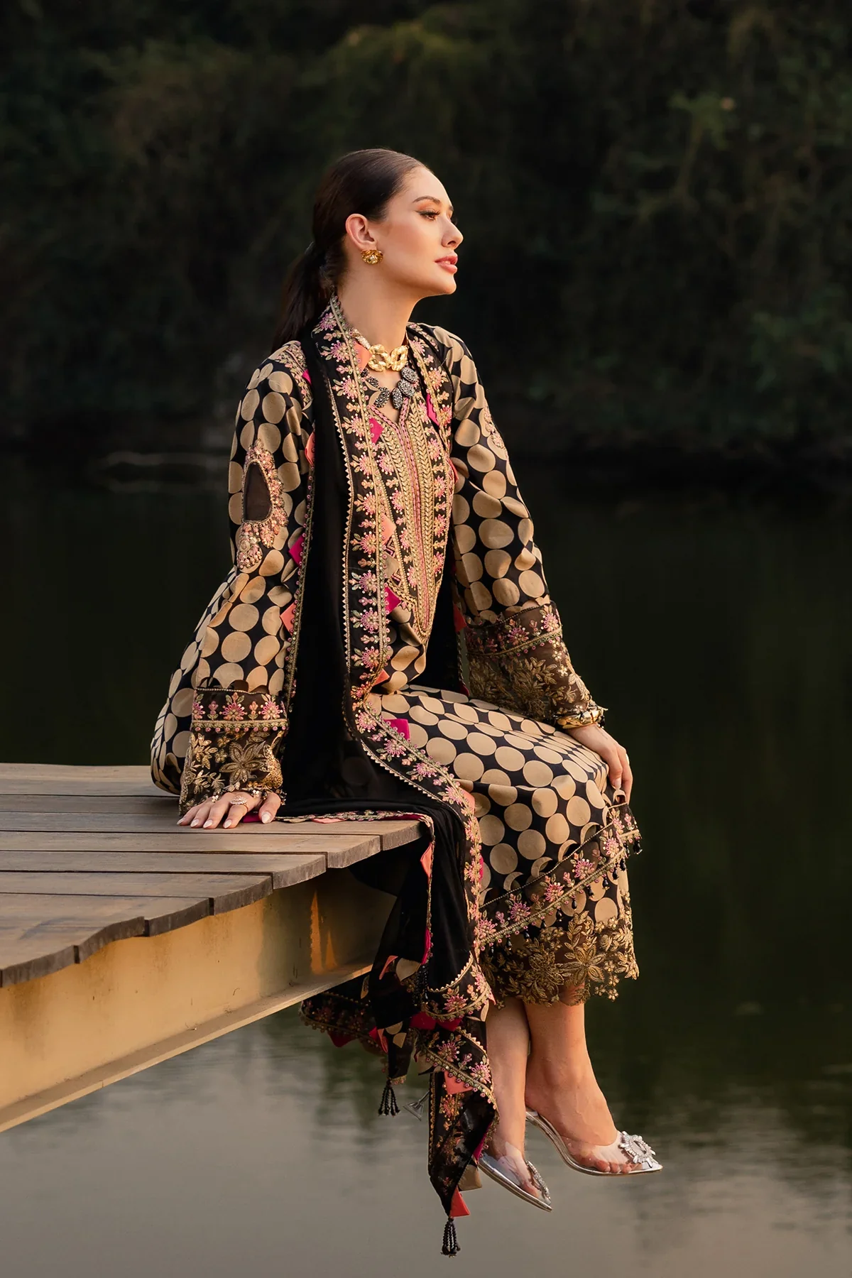 CHARIZMA - 3-PC Unstitched Festive Edit Lawn Collection CQ5-05 - Image 5