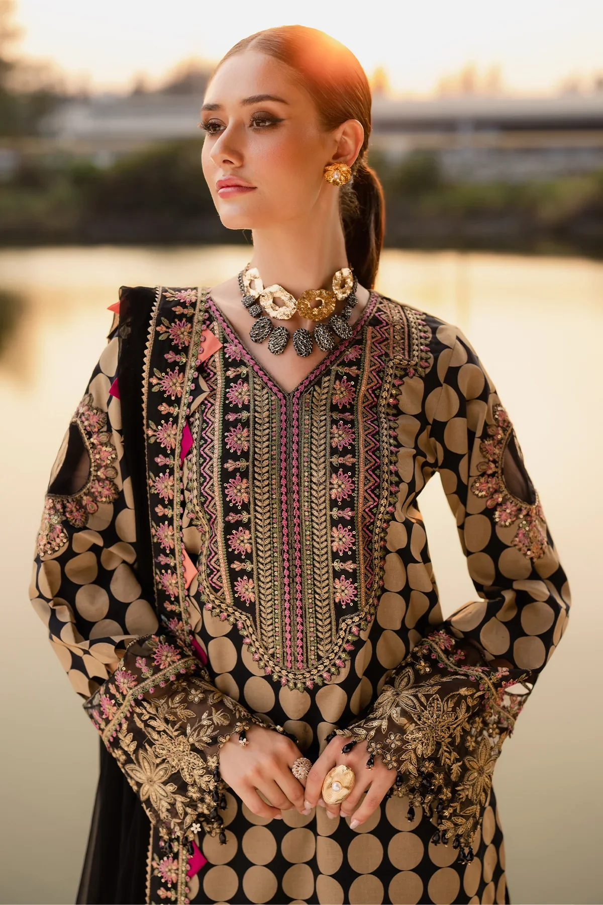 CHARIZMA - 3-PC Unstitched Festive Edit Lawn Collection CQ5-05 - Image 6