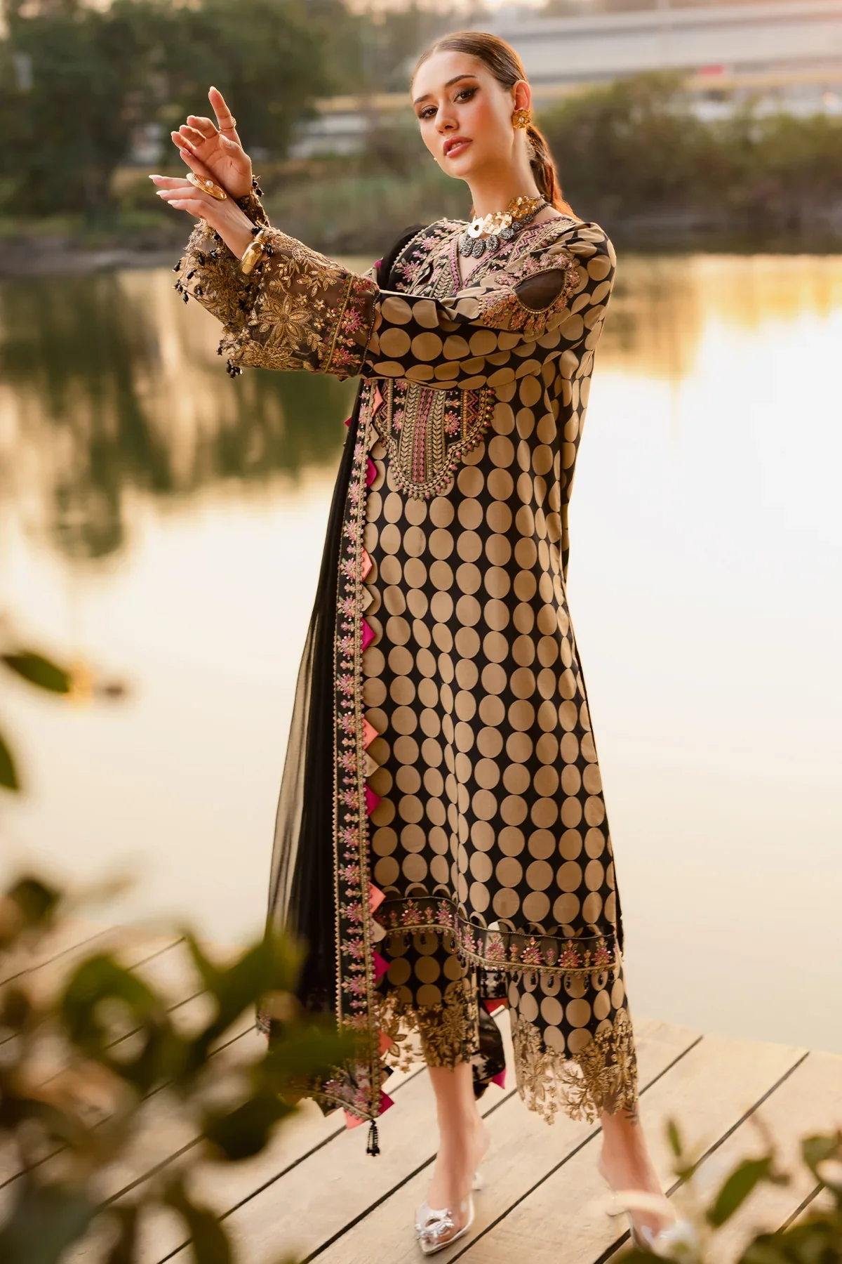 CHARIZMA - 3-PC Unstitched Festive Edit Lawn Collection CQ5-05 - Image 7
