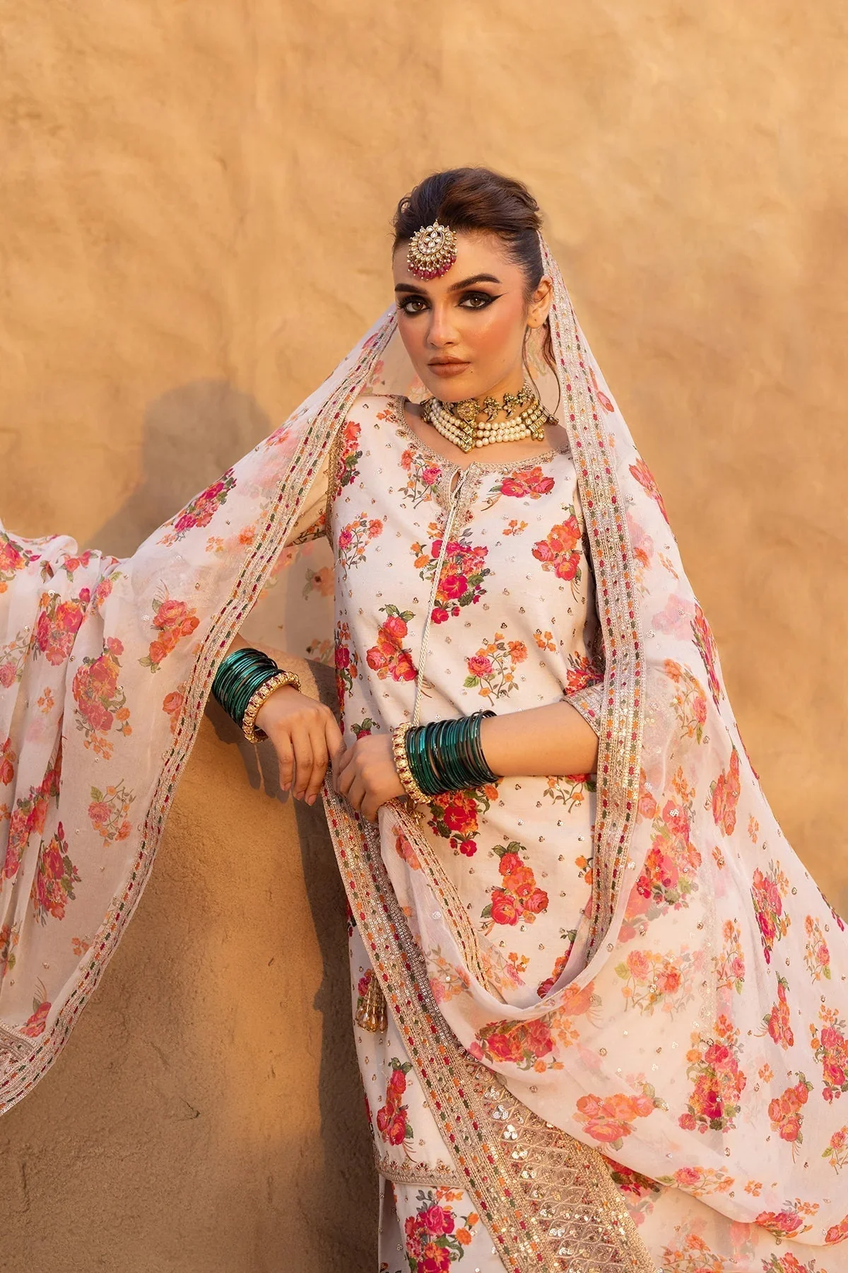 Charizma - 3 Piece Unstitched Embroidered Lawn Suit : HJ-01 - Image 2