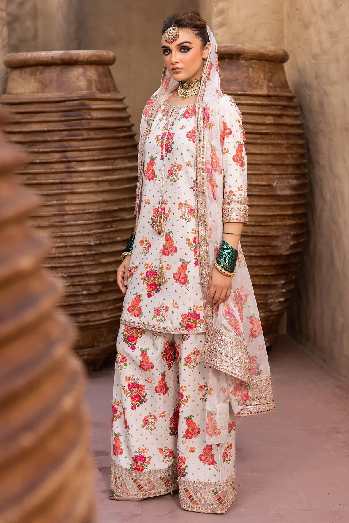 Charizma - 3 Piece Unstitched Embroidered Lawn Suit : HJ-01 - Image 3