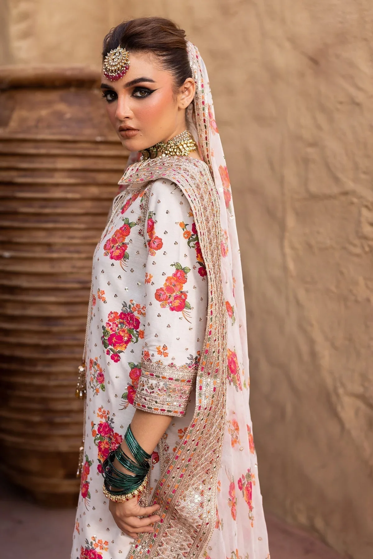 Charizma - 3 Piece Unstitched Embroidered Lawn Suit : HJ-01 - Image 4