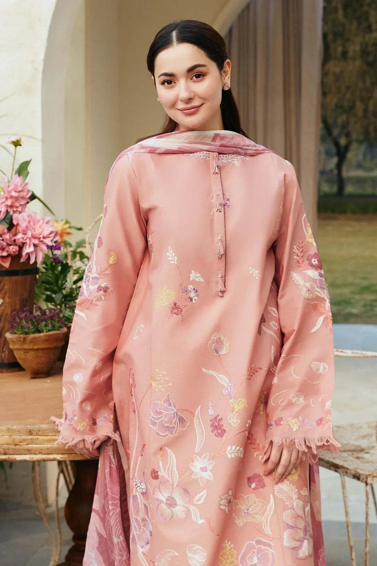 ZARA SHAH JAHAN - 3PC LAWN EMBROIDERED SHIRT WITH PRINTED DUPATTA AND TROUSER - HZG1547 - Image 2