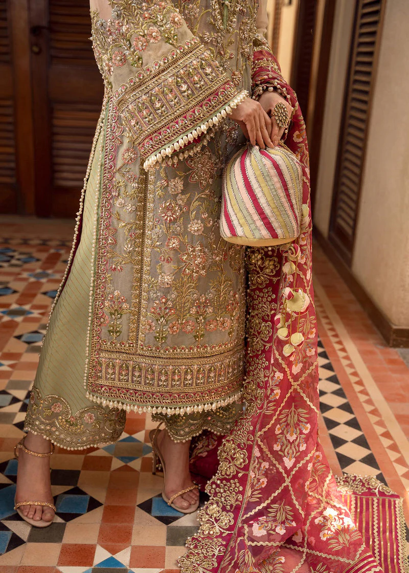 CRIMSON - Organza Embroidered Suits Unstitched 3 Piece- Luxury Wedding Collection - Artisanal Anecdotes - Image 7