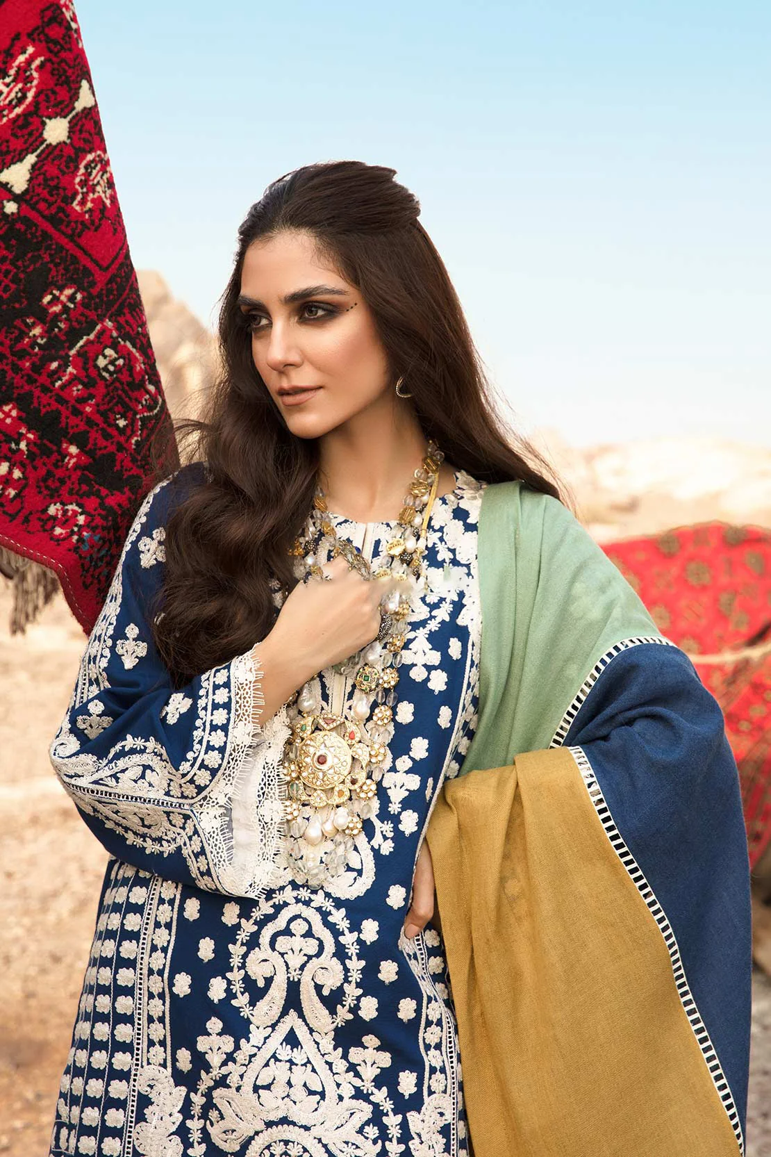 CRIMSON - Luxury Lawn 3-PC Unstitched Festive Edit Lawn Collection  SANGRIA - Image 3