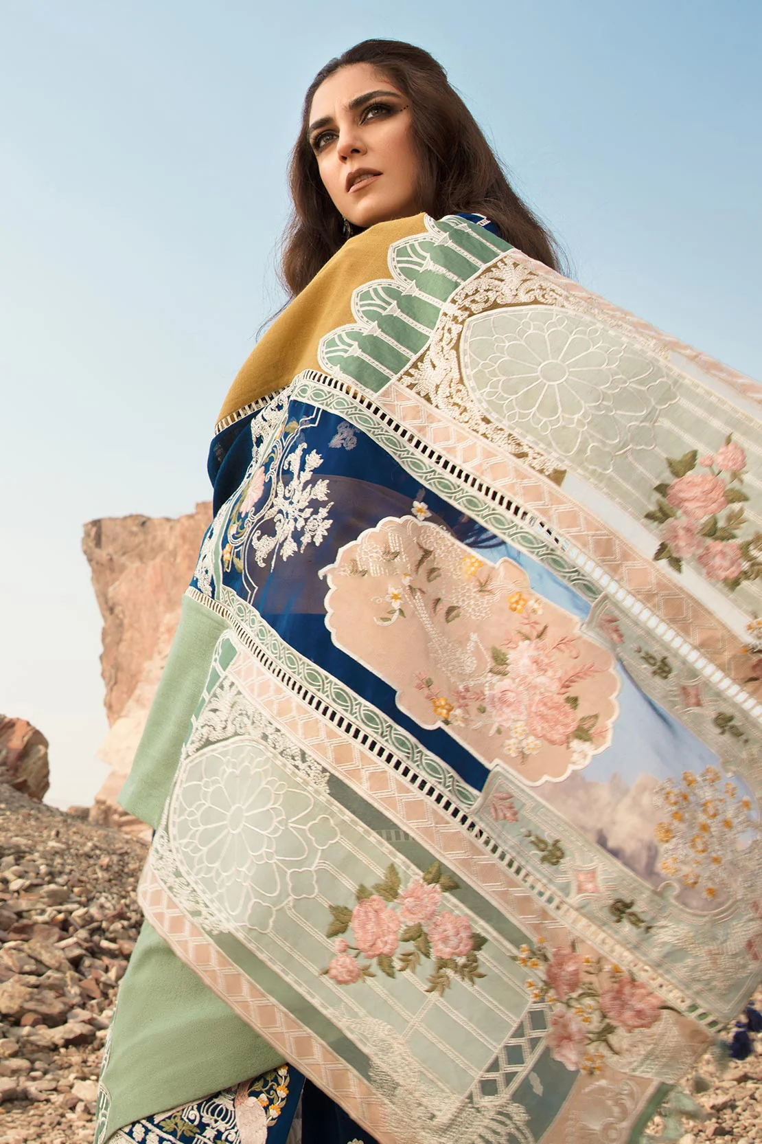 CRIMSON - Luxury Lawn 3-PC Unstitched Festive Edit Lawn Collection  SANGRIA - Image 5