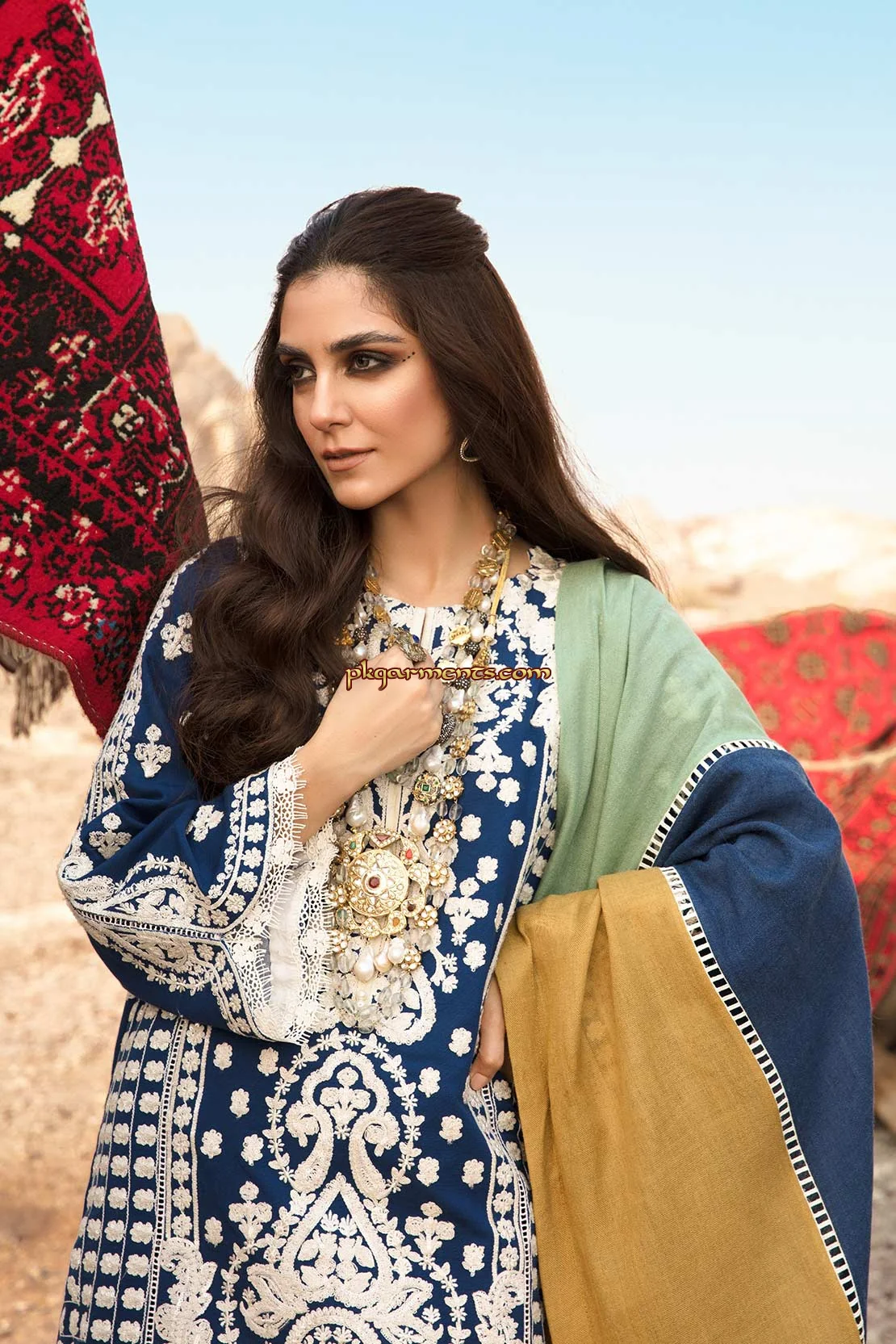 CRIMSON - Luxury Lawn 3-PC Unstitched Festive Edit Lawn Collection  SANGRIA - Image 6
