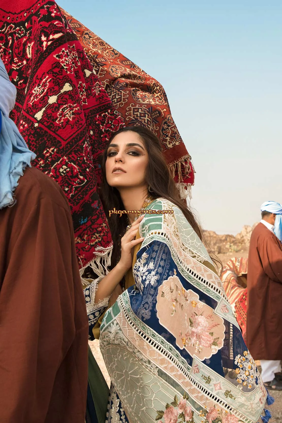 CRIMSON - Luxury Lawn 3-PC Unstitched Festive Edit Lawn Collection  SANGRIA - Image 7