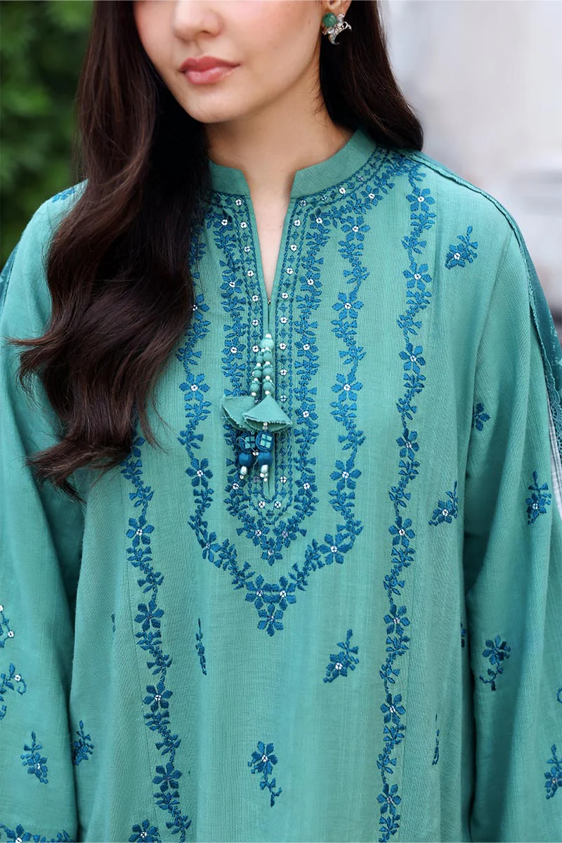 Cross Stitch - Luxury Lawn Embroidered 3 Piece Unstitched - FLEUR WHISPER - Image 5