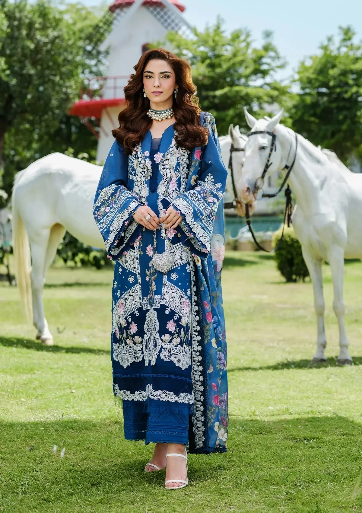 ELAF Embroidered Lawn Suits Unstitched 3 Piece 2B ZIVA - Luxury Collection - Image 2