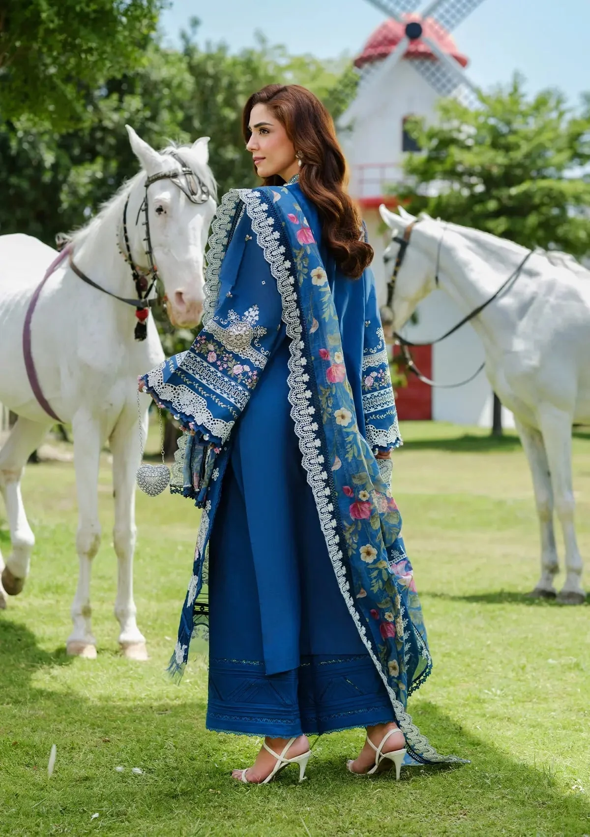 ELAF Embroidered Lawn Suits Unstitched 3 Piece 2B ZIVA - Luxury Collection - Image 8