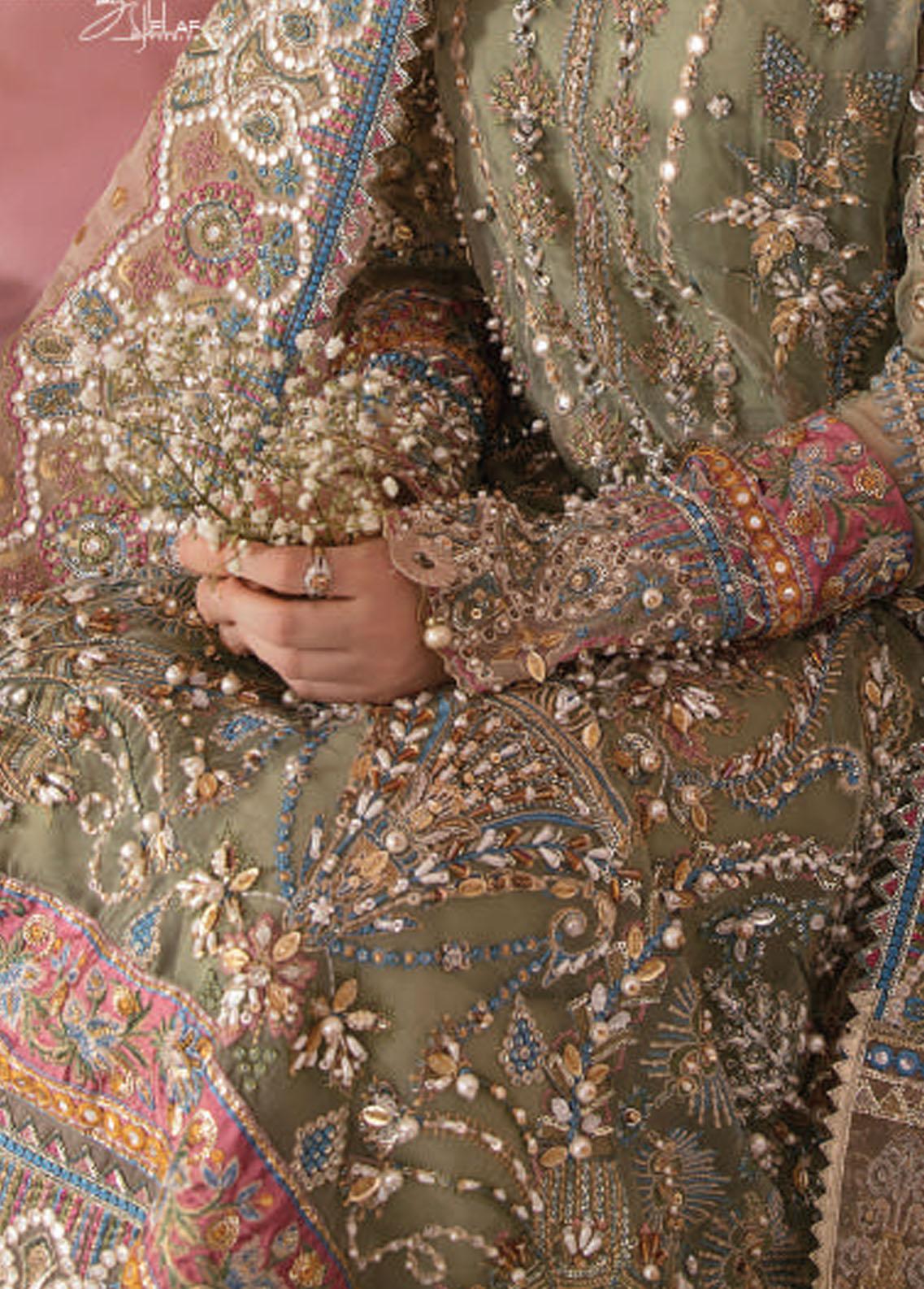 Elaf Embroidered Organza Suits Unstitched 3 Piece EF22C ECC-4 Mariee - Luxury Collection - Image 3