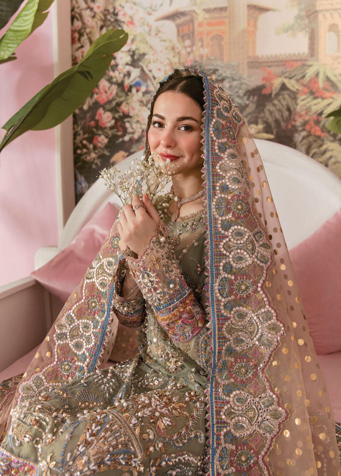 Elaf Embroidered Organza Suits Unstitched 3 Piece EF22C ECC-4 Mariee - Luxury Collection - Image 4