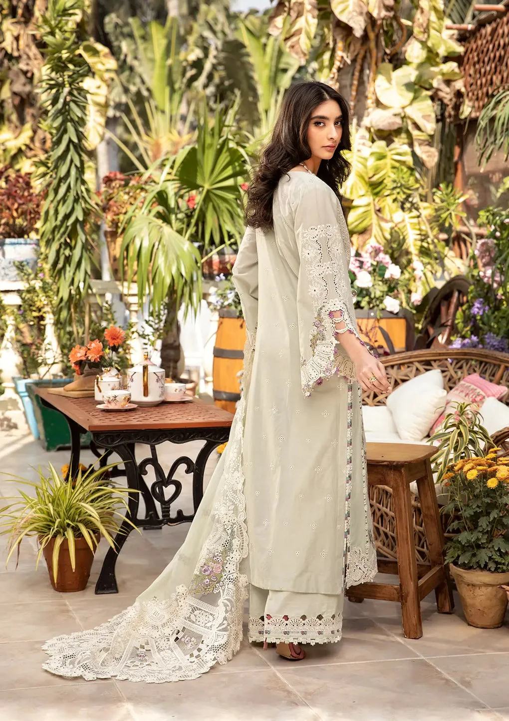 Elaf Luxury Lawn Unstitched Embroidered Collection with Cottom net Dupatta - ELM-1B SANAA - Image 2