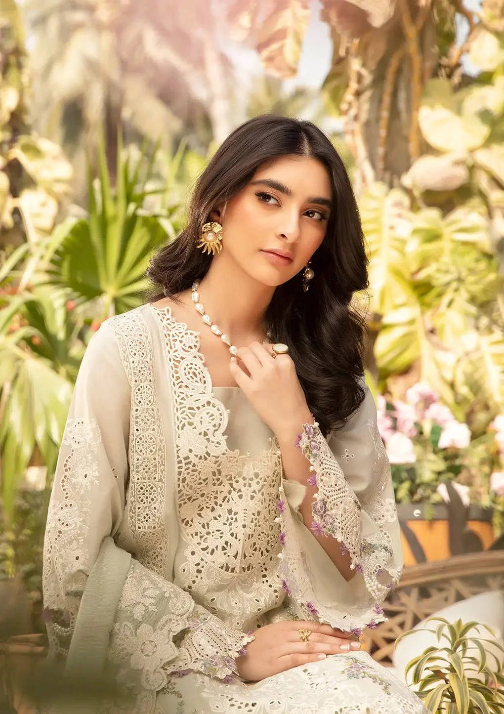 Elaf Luxury Lawn Unstitched Embroidered Collection with Cottom net Dupatta - ELM-1B SANAA - Image 3