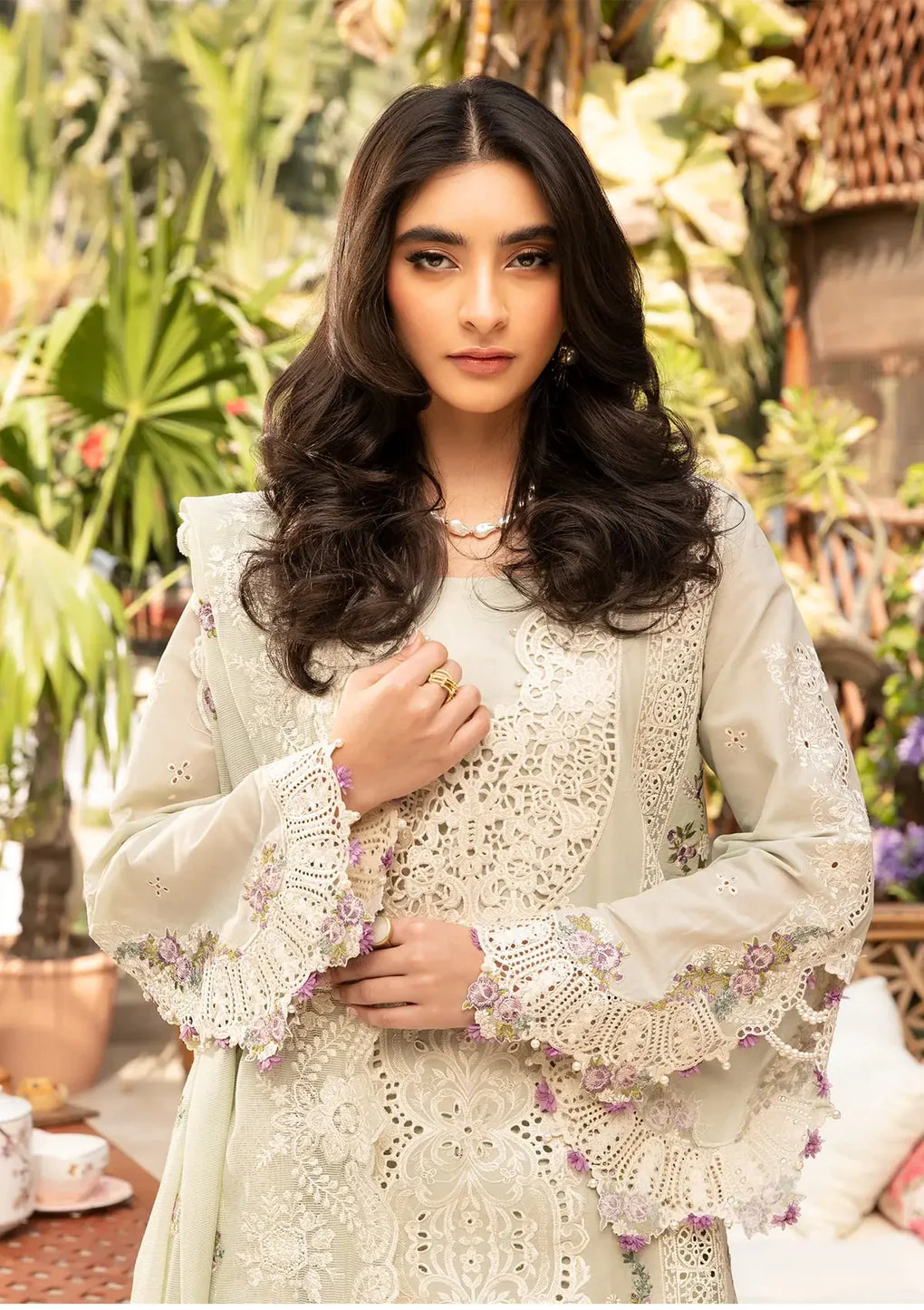 Elaf Luxury Lawn Unstitched Embroidered Collection with Cottom net Dupatta - ELM-1B SANAA - Image 5