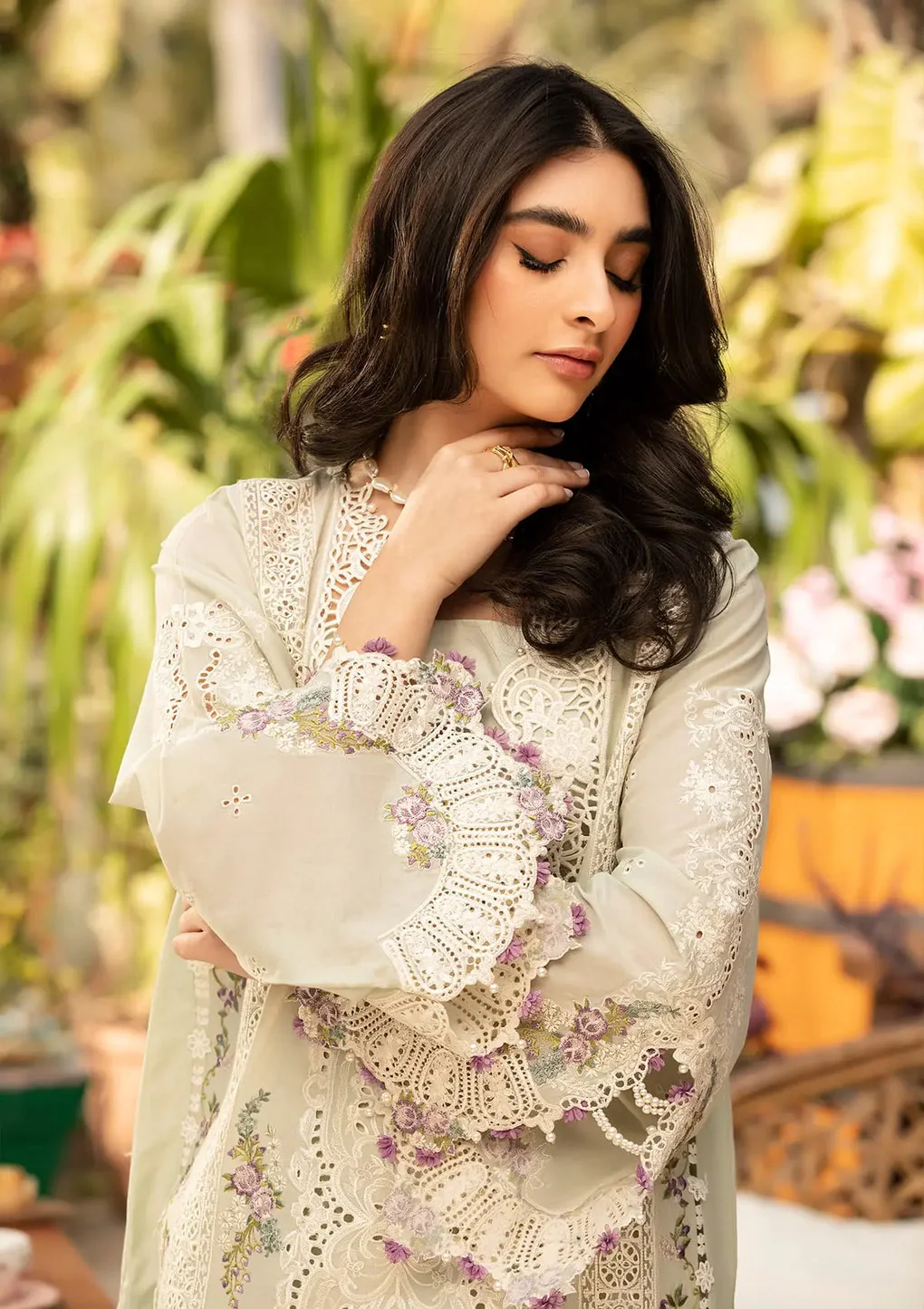 Elaf Luxury Lawn Unstitched Embroidered Collection with Cottom net Dupatta - ELM-1B SANAA - Image 6