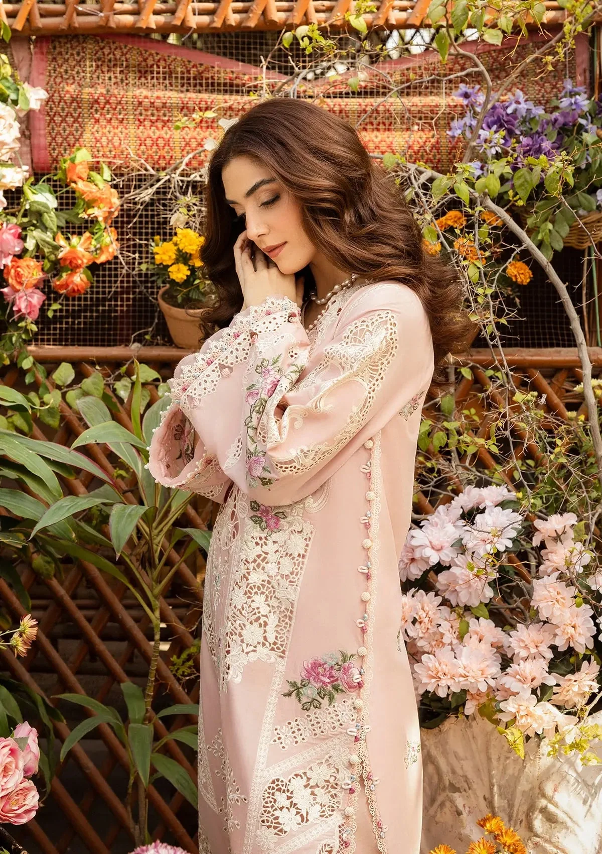 Elaf Luxury Lawn Unstitched Embroidered Collection with Cottom net Dupatta - ELM-2A MAHGUL - Image 3