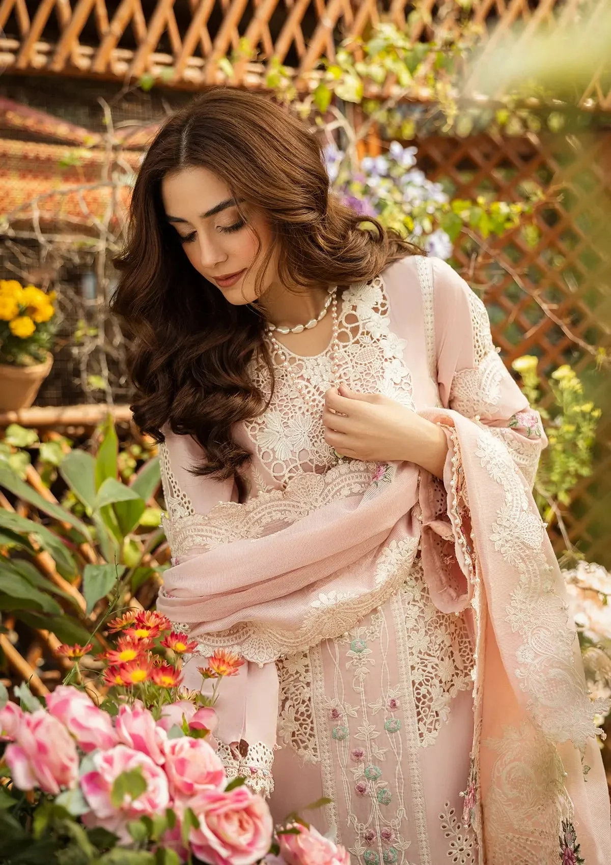 Elaf Luxury Lawn Unstitched Embroidered Collection with Cottom net Dupatta - ELM-2A MAHGUL - Image 5