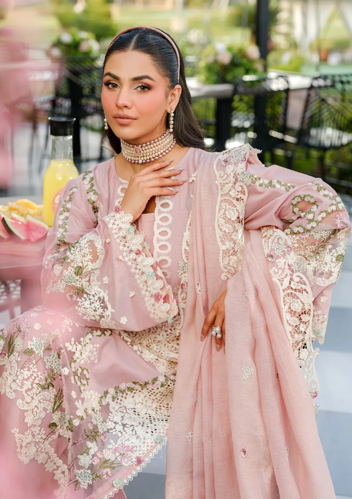 Elaf Luxury Lawn'25 Vol-2 ELH-3B OH MY ROSE - Image 3
