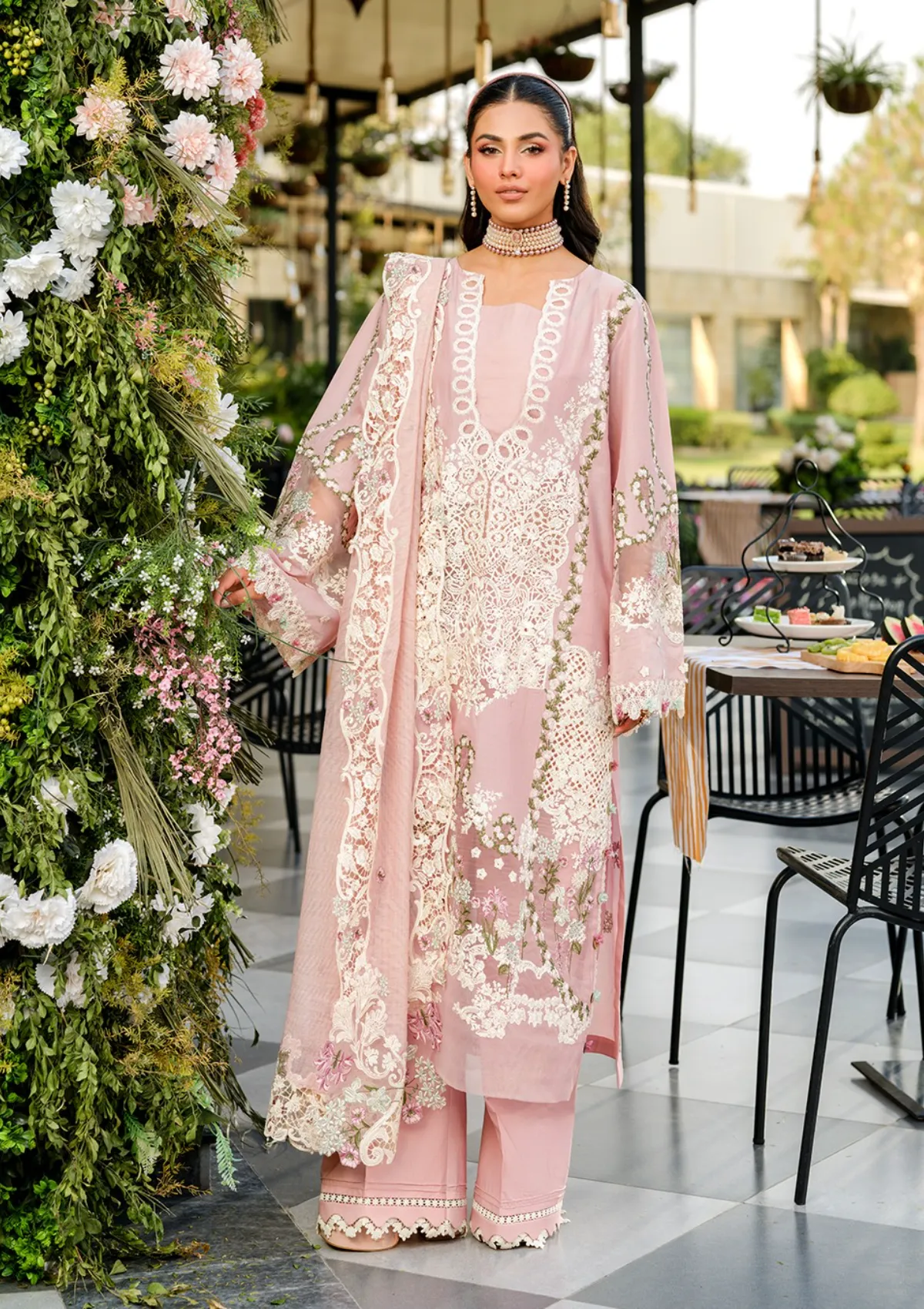 Elaf Luxury Lawn'25 Vol-2 ELH-3B OH MY ROSE - Image 4