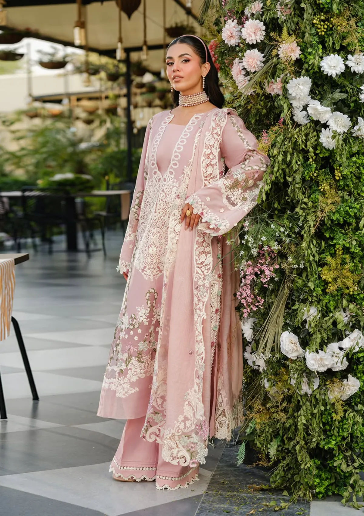 Elaf Luxury Lawn'25 Vol-2 ELH-3B OH MY ROSE - Image 7