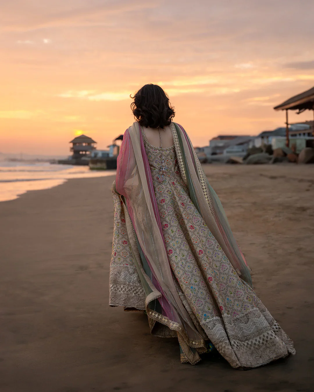 FAIZA SAQLAIN - 3PC LAWN EMBROIDERED SHIRT WITH MANAAR PRINTED DUPATTA AND TROUSER - Naavah - Image 3