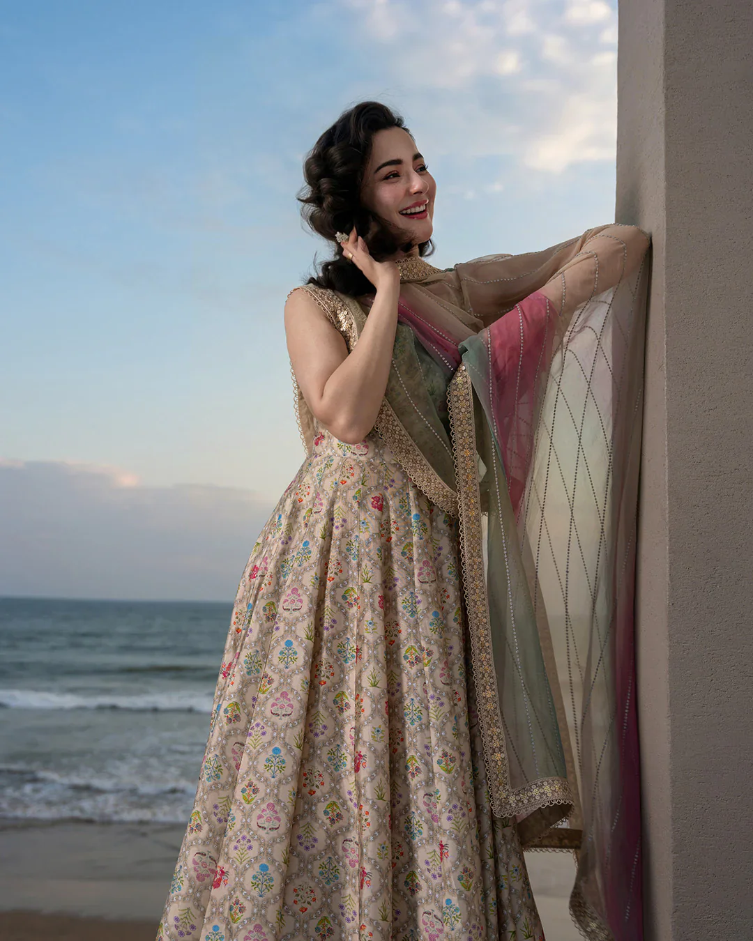 FAIZA SAQLAIN - 3PC LAWN EMBROIDERED SHIRT WITH MANAAR PRINTED DUPATTA AND TROUSER - Naavah - Image 4