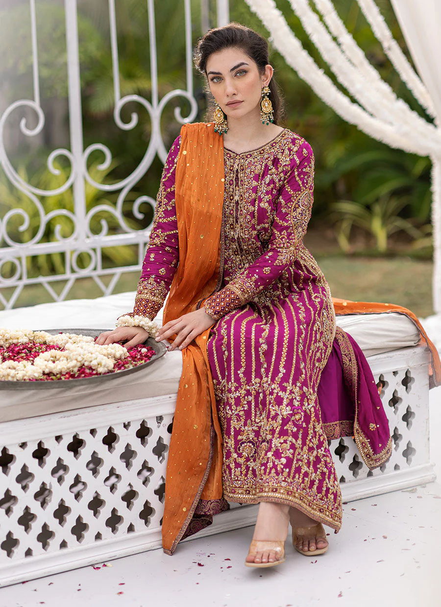 Farah Talib Aziz Luxury Embroidered Chiffon 3 Piece Unstitched - Image 2