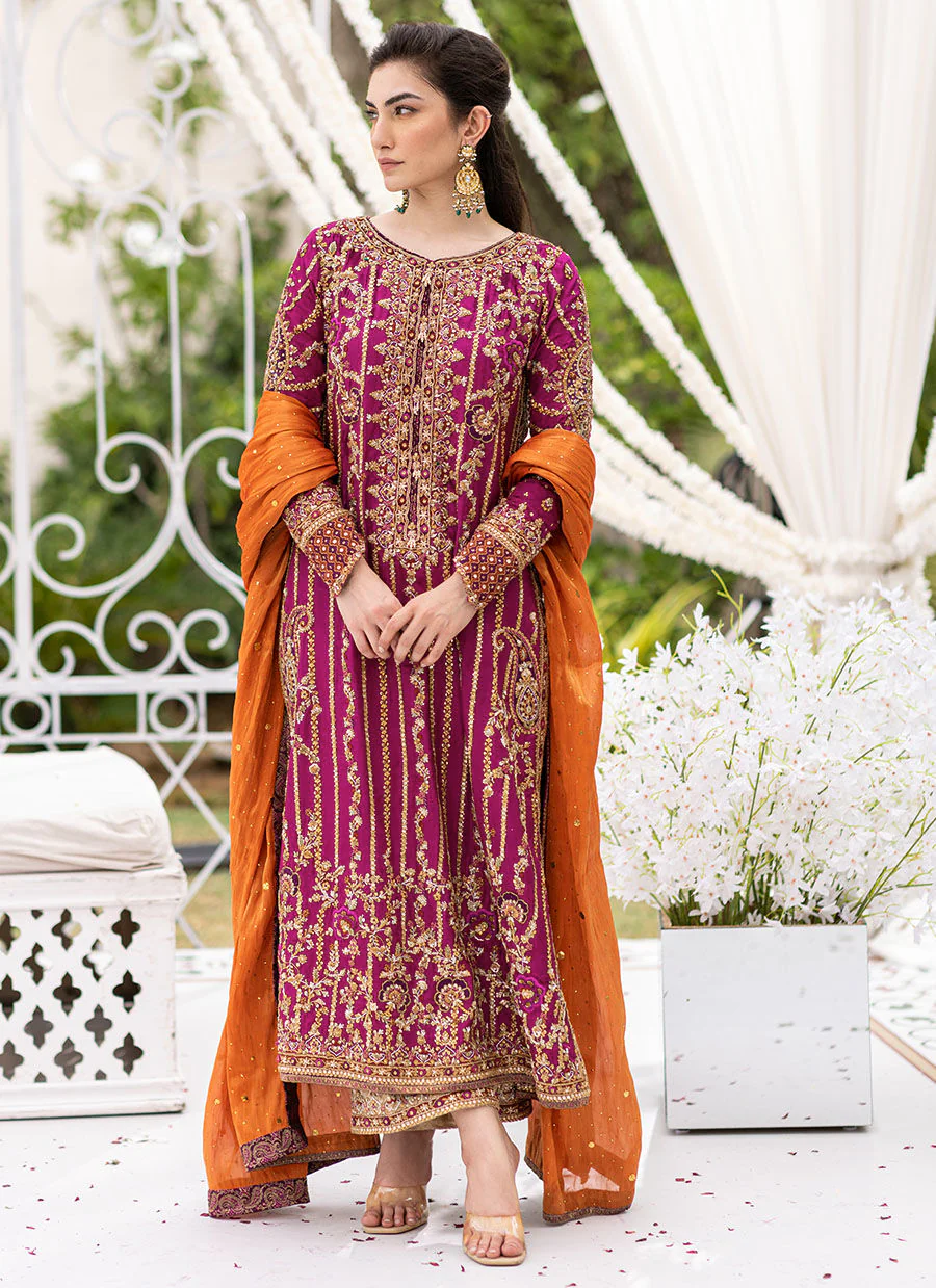 Farah Talib Aziz Luxury Embroidered Chiffon 3 Piece Unstitched - Image 3