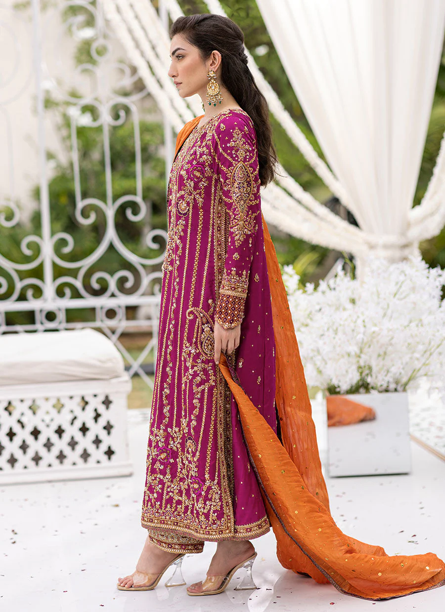 Farah Talib Aziz Luxury Embroidered Chiffon 3 Piece Unstitched - Image 4