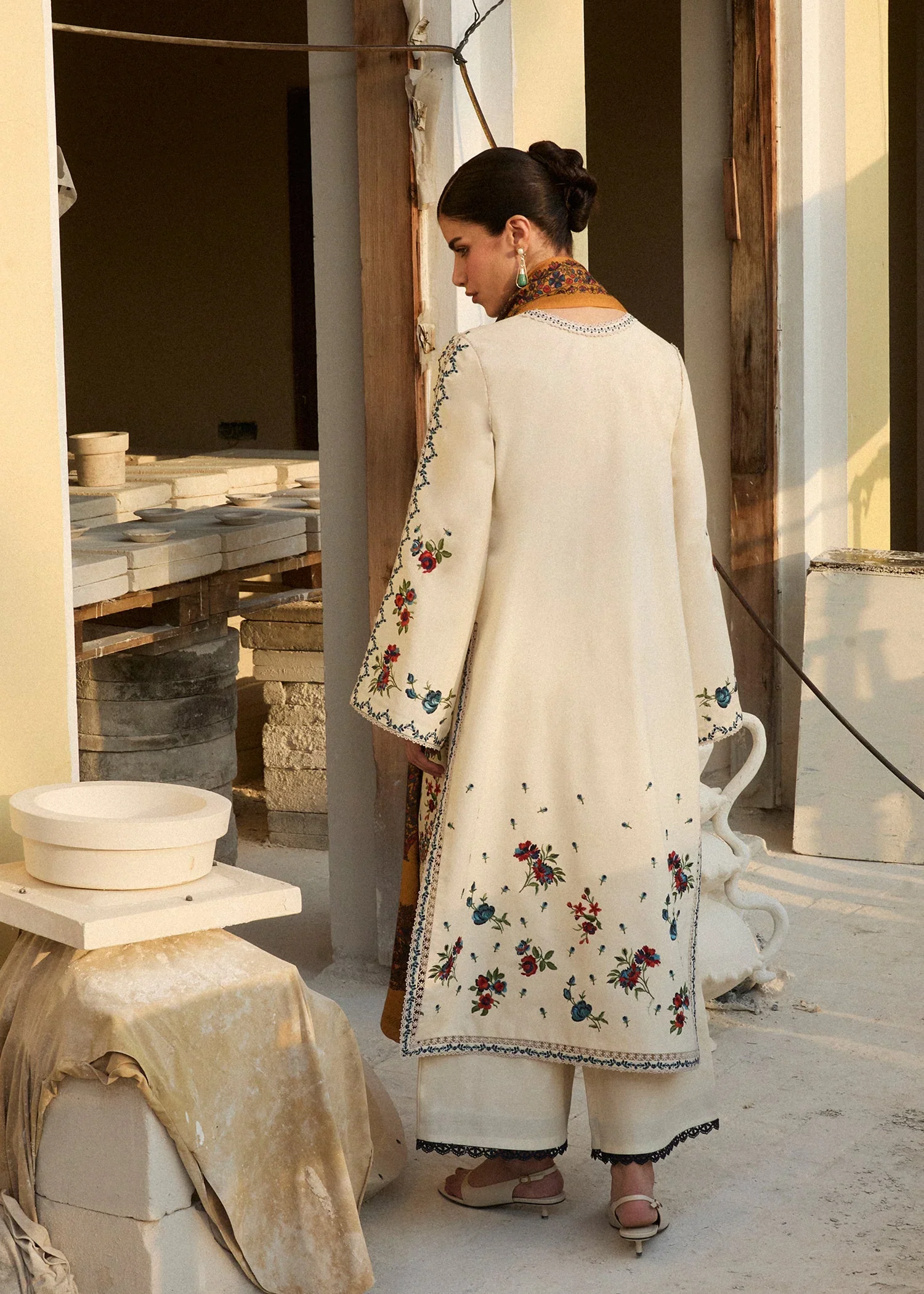 HUSSAIN REHAR - 3PC LAWN EMBROIDERED SHIRT WITH VOILD PRINHTED DUPATTA AND TROUSER - LAYLA - Image 6
