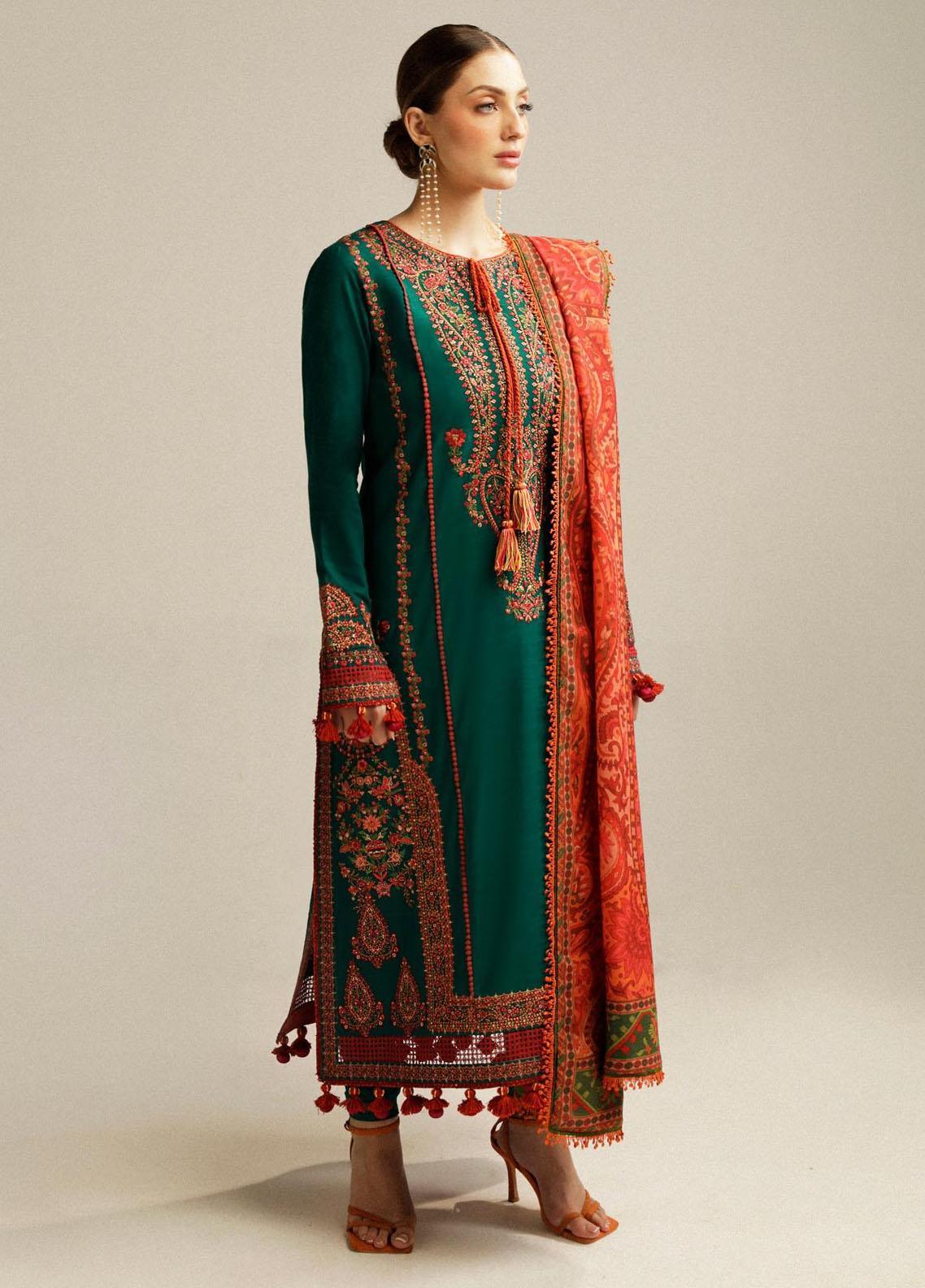 Hussain Rehar Embroidered LAWN Suits Unstitched 3 Piece Marjaan - Winter Collection