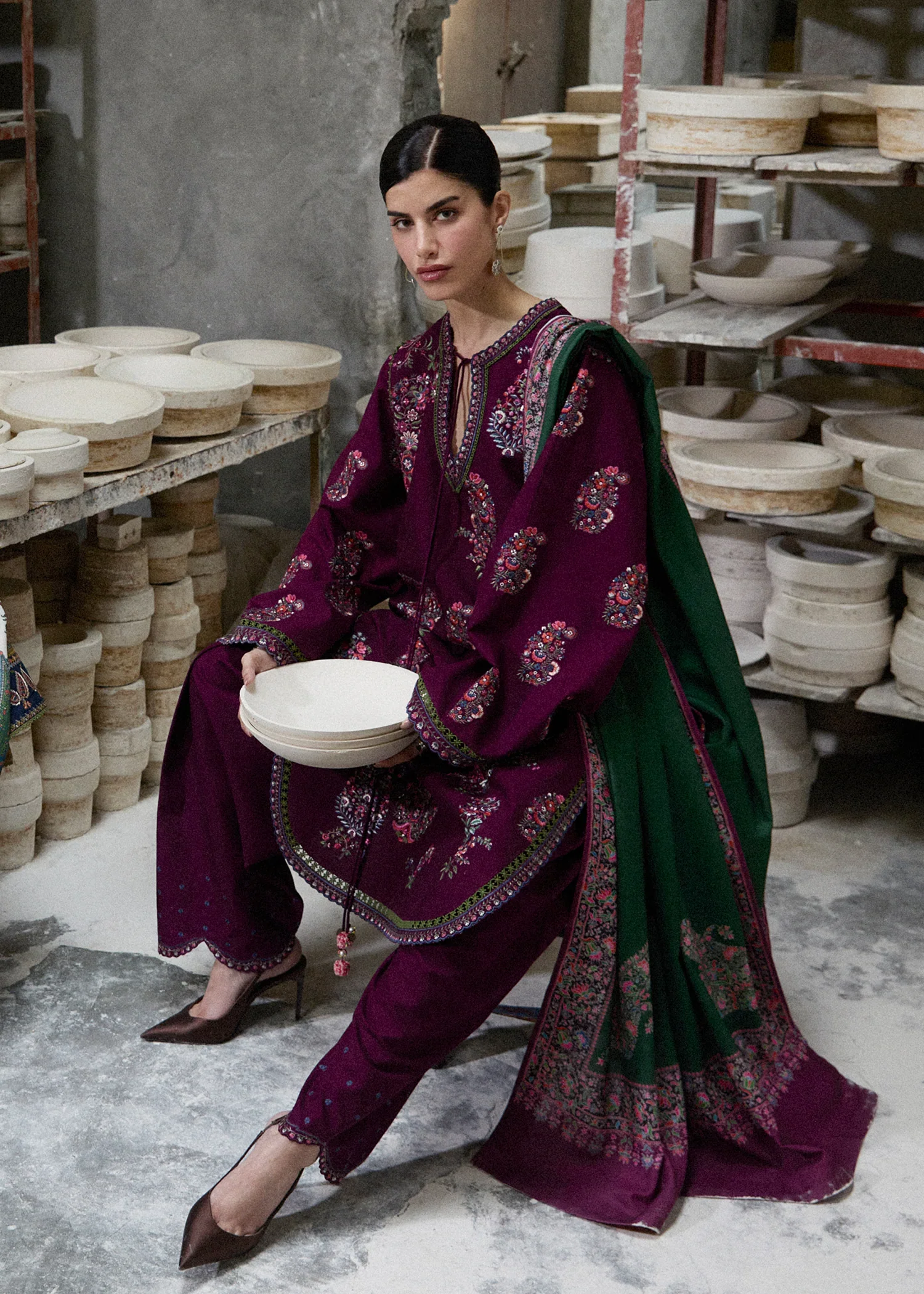 HUSSAIN REHAR - Lawn Unstitched Embroidered Collection with Embroidered Dupatta - KPR27 - Image 3