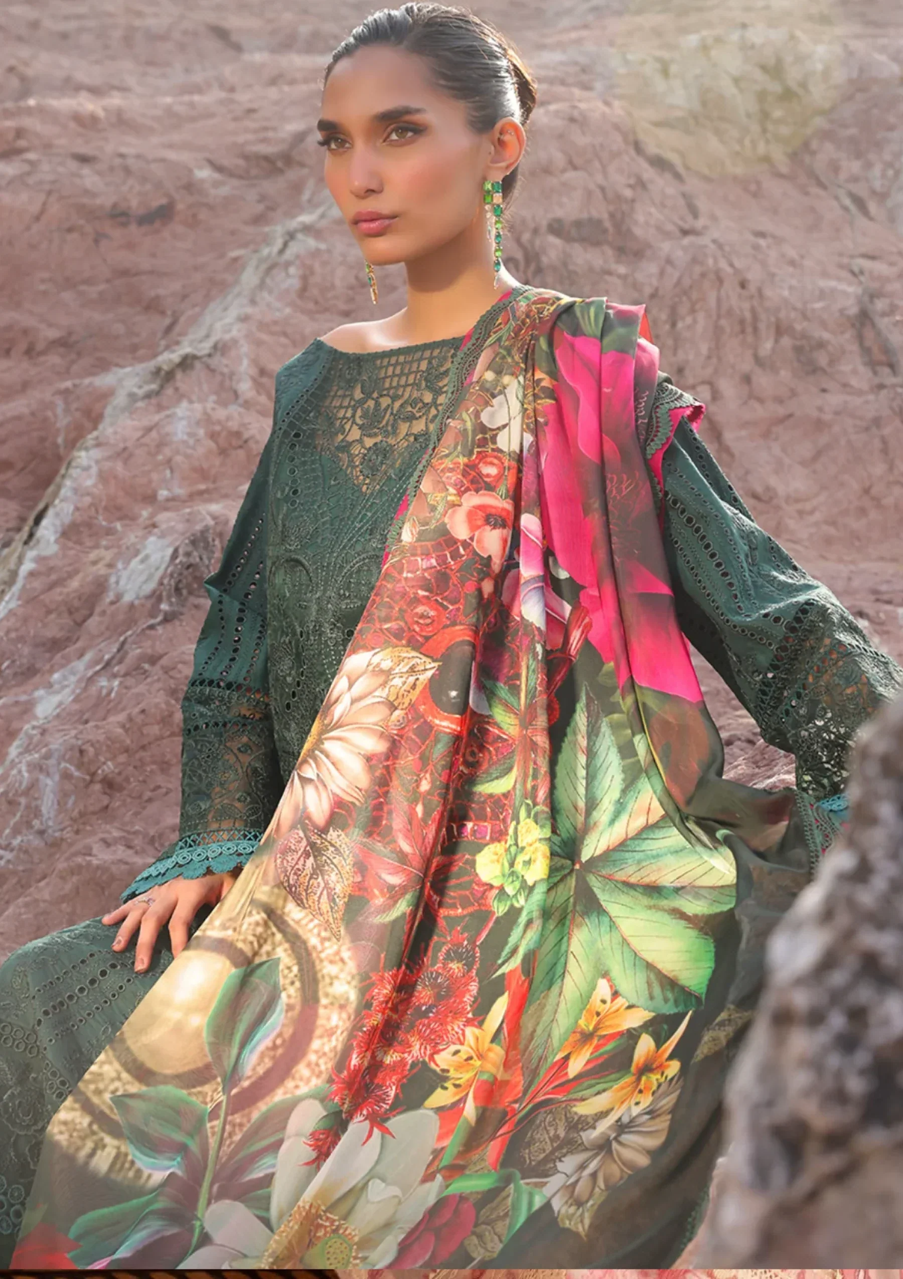 Imrozia Serene Embroidered Lawn Unstitched 3Pc Suit  SL 77 A Rameen - Image 2