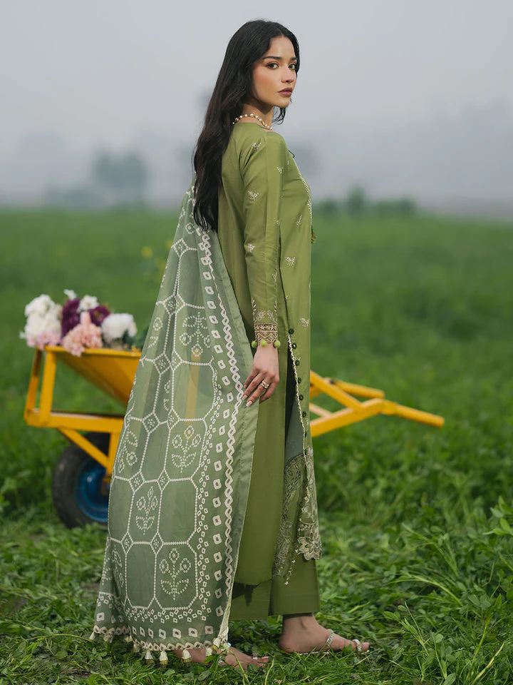 IZEL - Lawn Unstitched Embroidered Collection with Printed Dupatta - KPR26 - Image 4