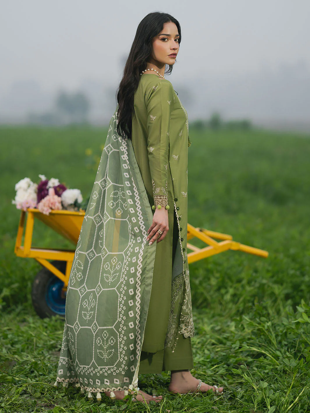 IZEL - Lawn Unstitched Embroidered Collection with Printed Dupatta - KPR26 - Image 6