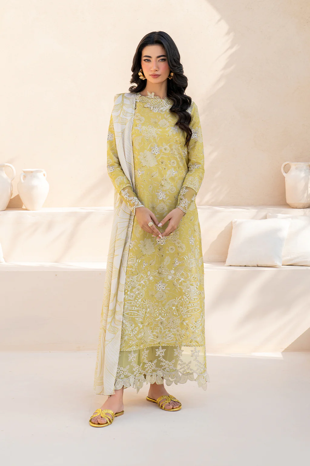 IZNIK - 3 Piece Unstitched Chickenkari Embroidered Printed Lawn Suit | EFL-08 - Image 11