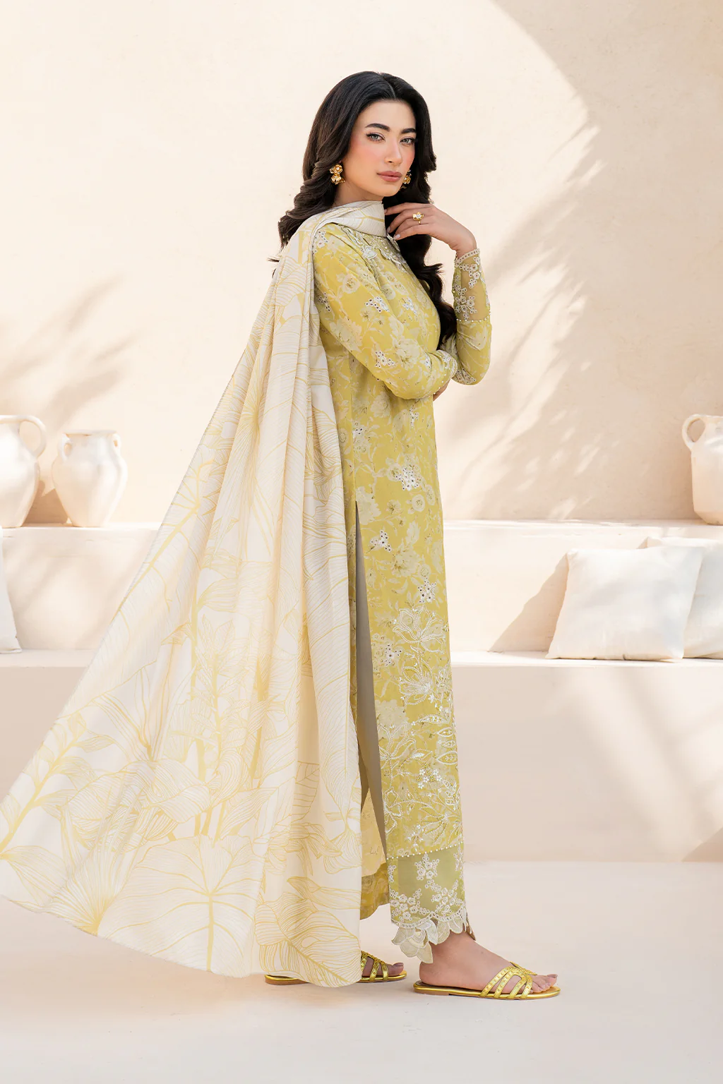 IZNIK - 3 Piece Unstitched Chickenkari Embroidered Printed Lawn Suit | EFL-08 - Image 7