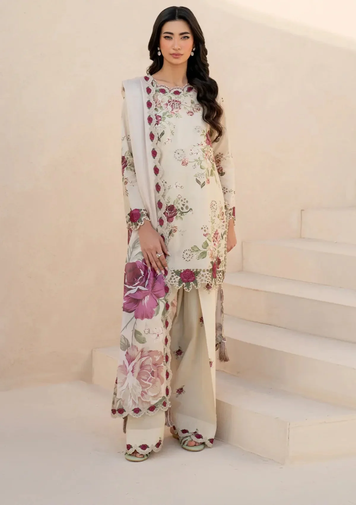 IZNIK -3 Piece Unstitched Embroidered Lawn Suit | EFL-05