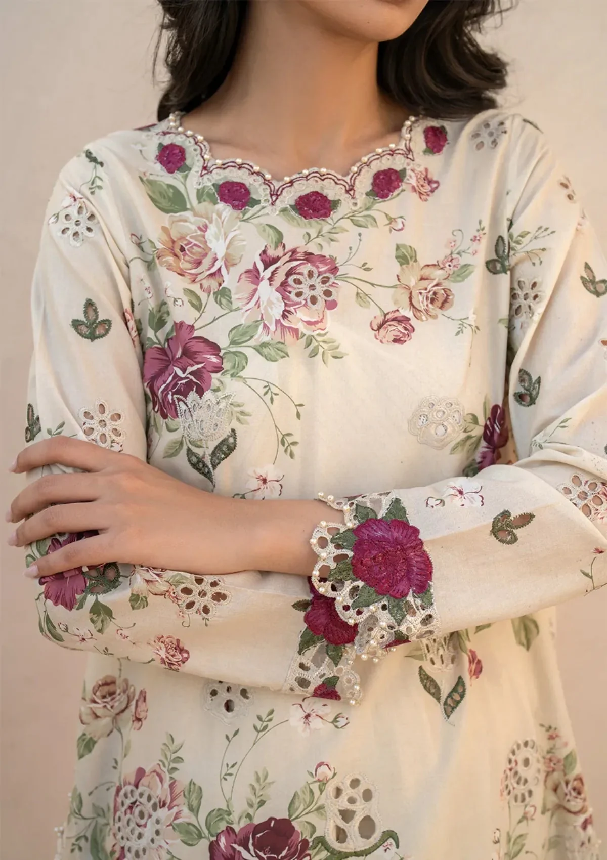 IZNIK -3 Piece Unstitched Embroidered Lawn Suit | EFL-05 - Image 2