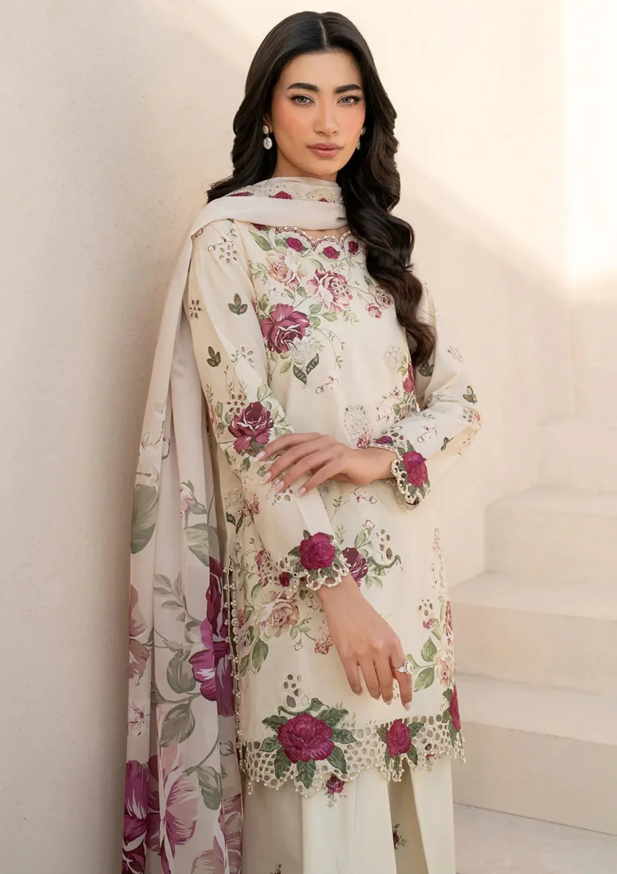 IZNIK -3 Piece Unstitched Embroidered Lawn Suit | EFL-05 - Image 5
