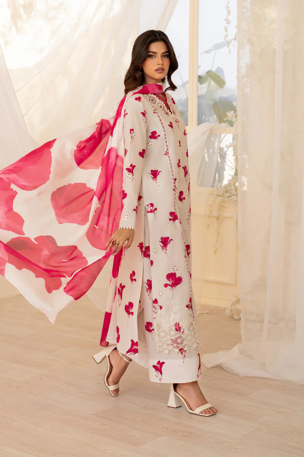 IZNIK -3 Piece Unstitched Embroidered Lawn Suit | EFL-443 - Image 3