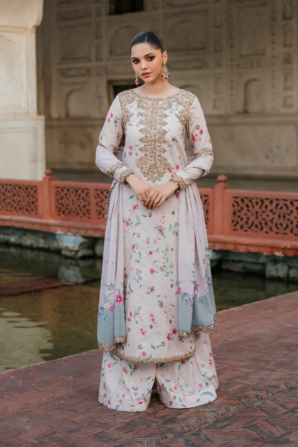 IZNIK - 3 Piece Unstitched Embroidered Lawn Suit | UE-318 - Image 2