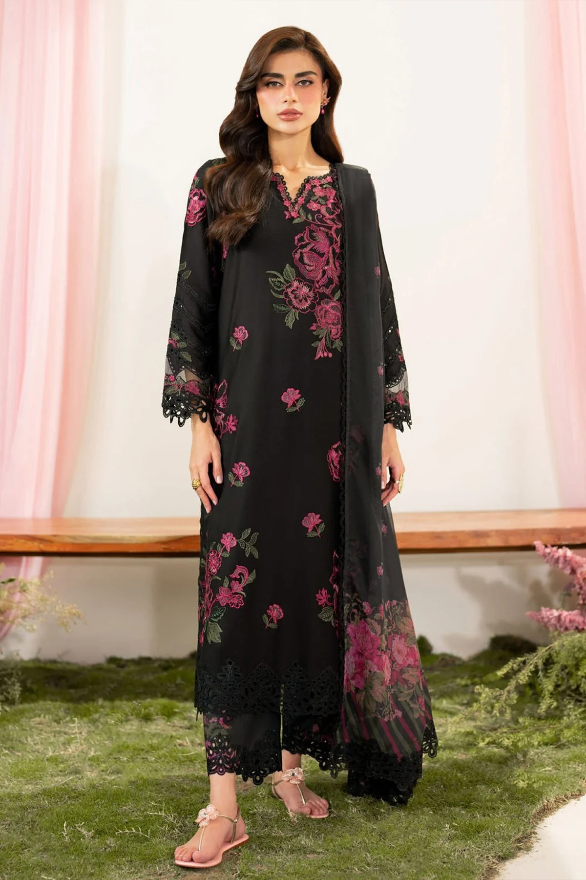 Iznik Embroidered Lawn Suits Unstitched 3 Piece IZ25FE IFE-06 - Summer Collection