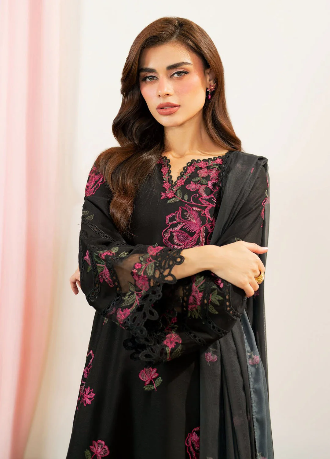 Iznik Embroidered Lawn Suits Unstitched 3 Piece IZ25FE IFE-06 - Summer Collection - Image 2