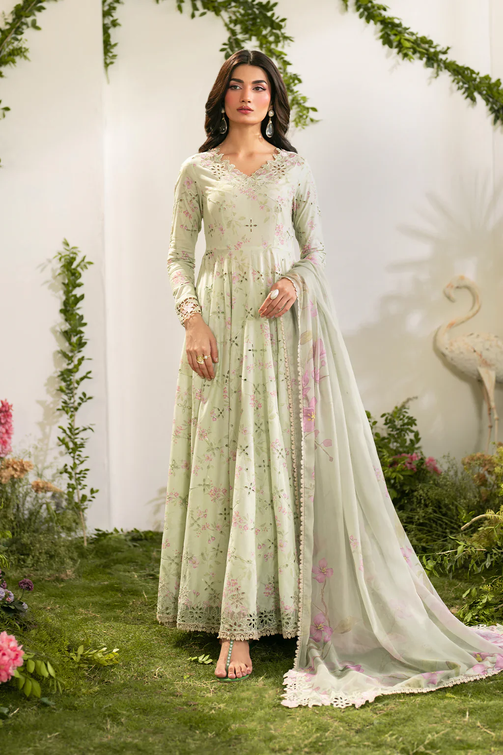 Iznik Embroidered Lawn Suits Unstitched 3 Piece IZ25FE IFE-11 - Image 3