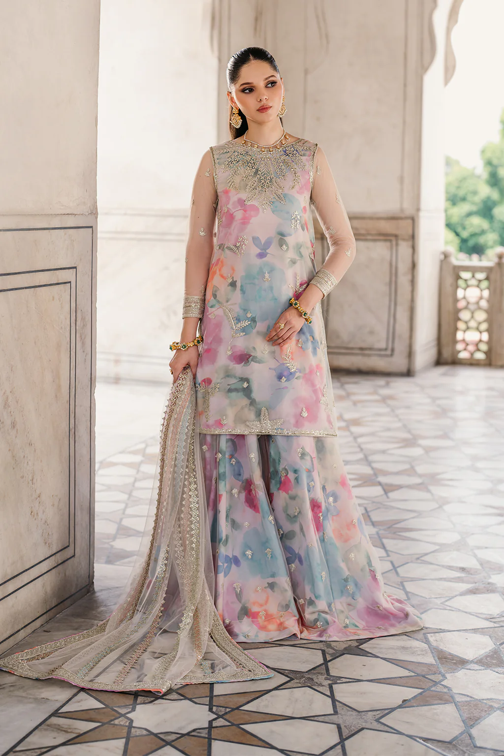 Iznik Embroidered Lawn Suits Unstitched 3 Piece UE-312 - Image 2