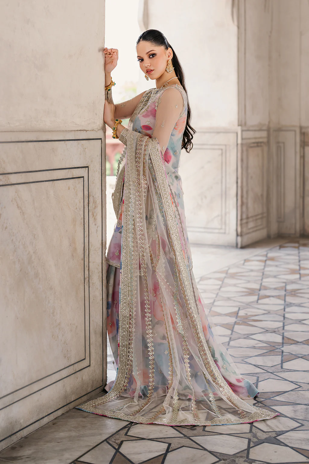 Iznik Embroidered Lawn Suits Unstitched 3 Piece UE-312 - Image 4